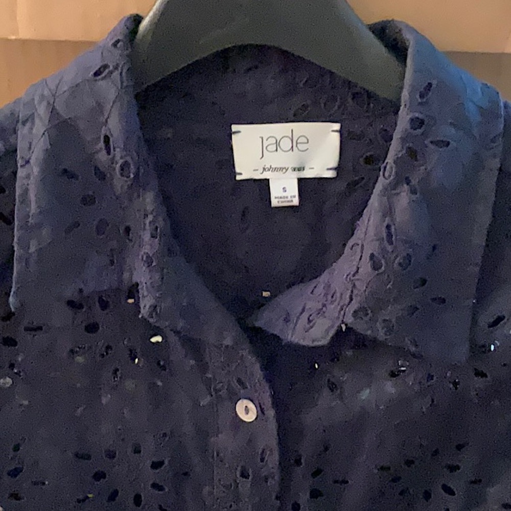 Black linen eyelet Jade Johnny Was jacket in like-new condition